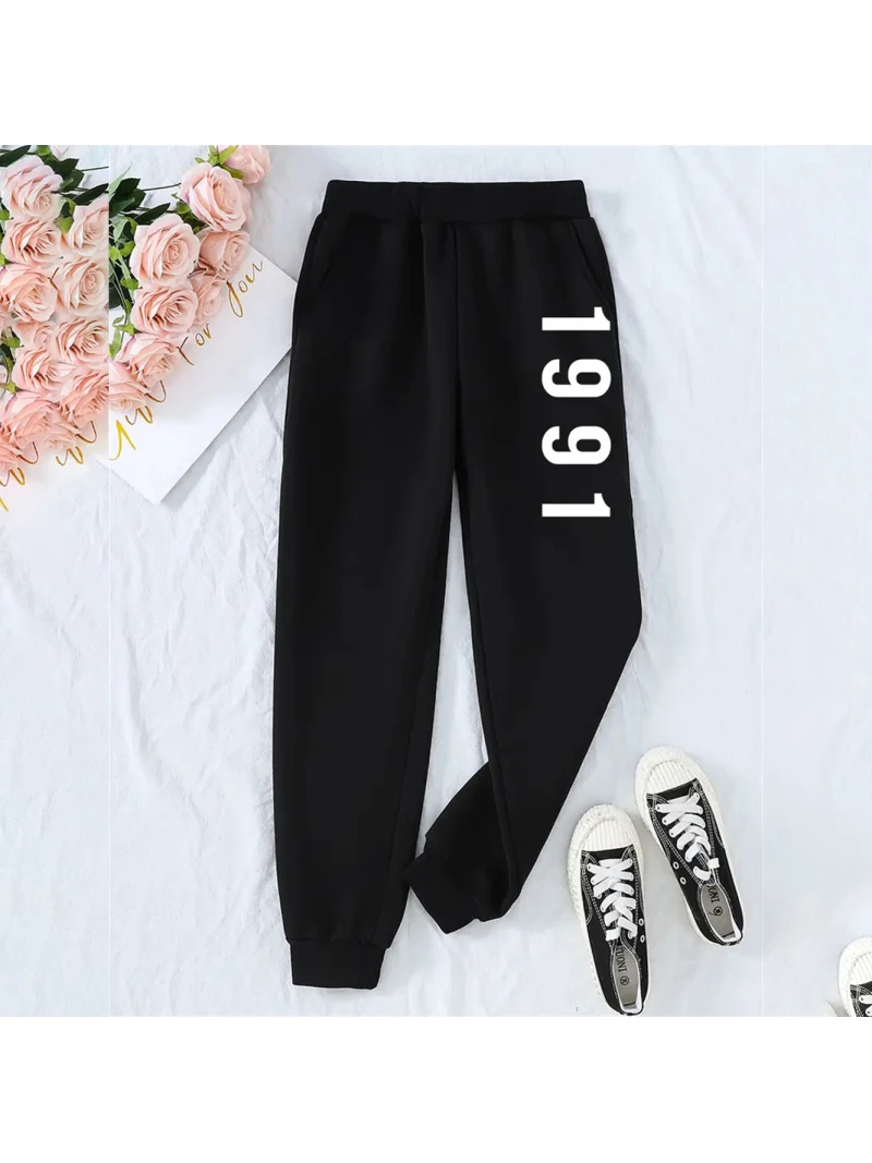 Women's autumn and winter new casual pants 1991 digital 3D printing women's casual fashion street sports pants