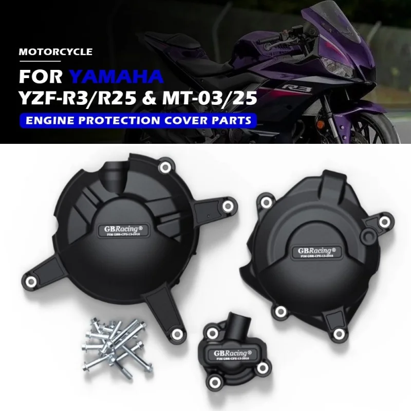 R3 R25 MT03 Motorcycle Engine Protection Cover For Yamaha MT03 16-22 YZF R3 R25 Carbon Fiber /Black cover Protection Set Case