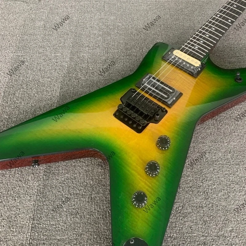 2026 Heavy Metal Solid Body Guitar Green Figured Maple Top Rounded fret Edge Guitar