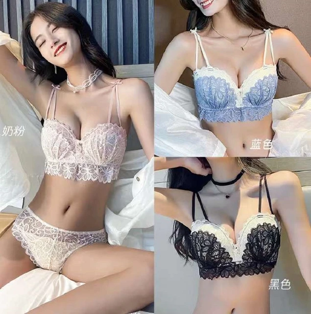 Ropa interior japonesa sin anillo de acero para mujer cofre pequeno conjunto de cubierta de sujetador sexy fruncido y ajustado AliExpress