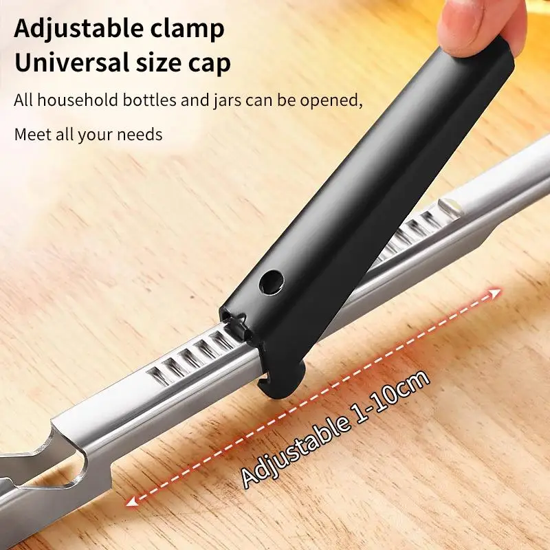 Adjustable Stainless Steel Jar Opener Lid Gripper Bottle Opener For Weak Hands Seniors Arthritis Multi Functional Kitchen Gadget