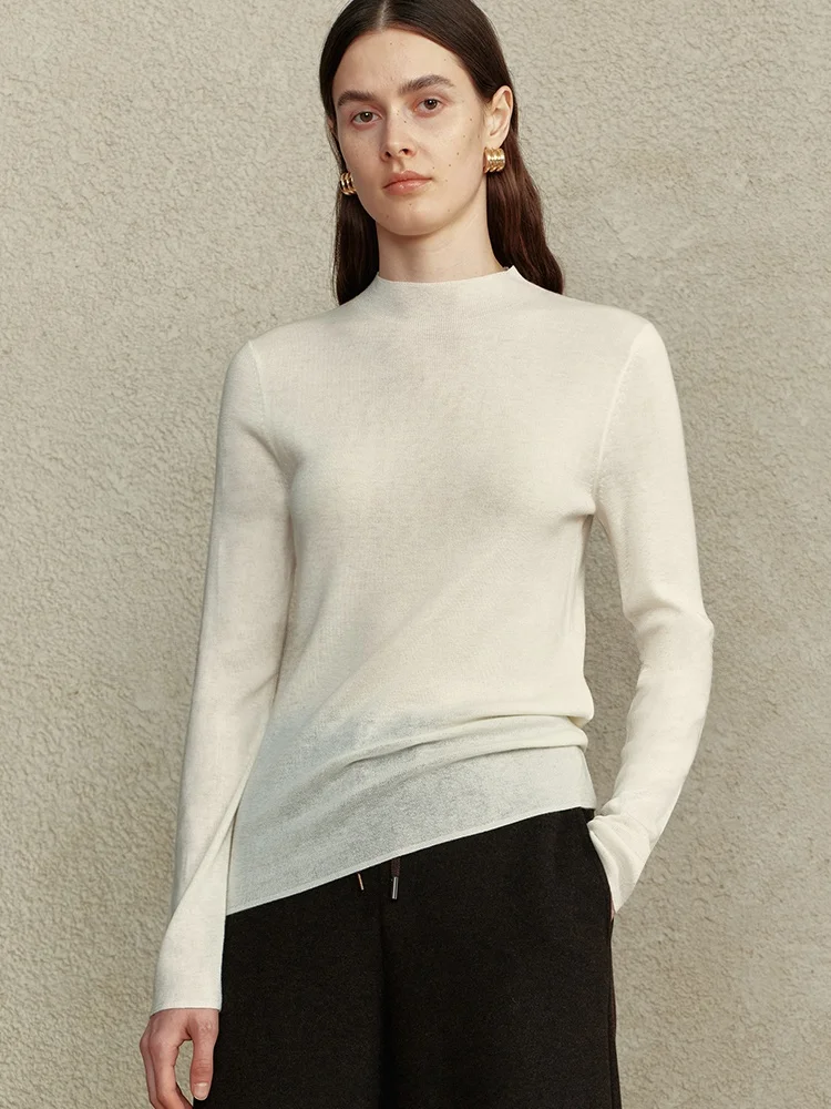 

COOBLOOM Женская модная вязаная водолазка из шерсти с высоким воротником, облегающая, для ношения под одеждой