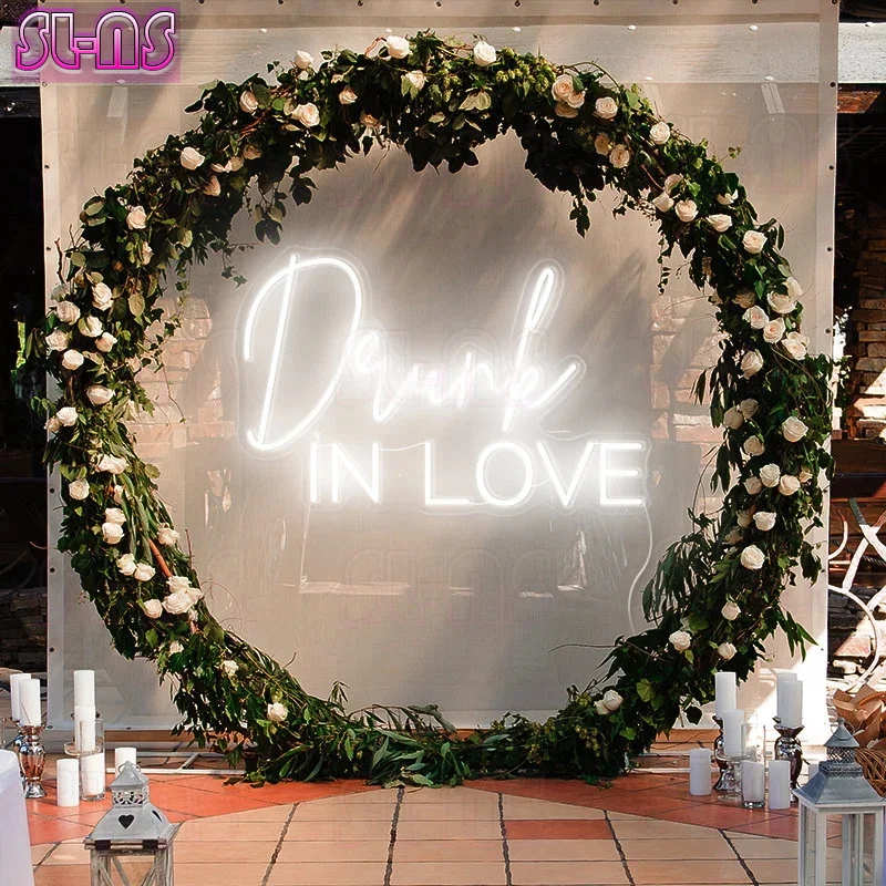 Imagem -03 - Led Neon Sign Lights para Wall Decor Sinal de Evento Personalizado Valentim Bêbado Apaixonado Casamento Grande 70x43cm