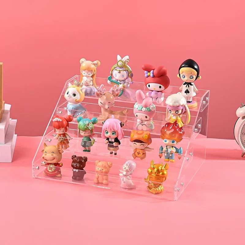 Acrylic Riser Display Stands 4 Tier Clear Shelf, Makeup Organizer Perfume Organizer, Acrylic Shelves for Cupcake, Candy Food