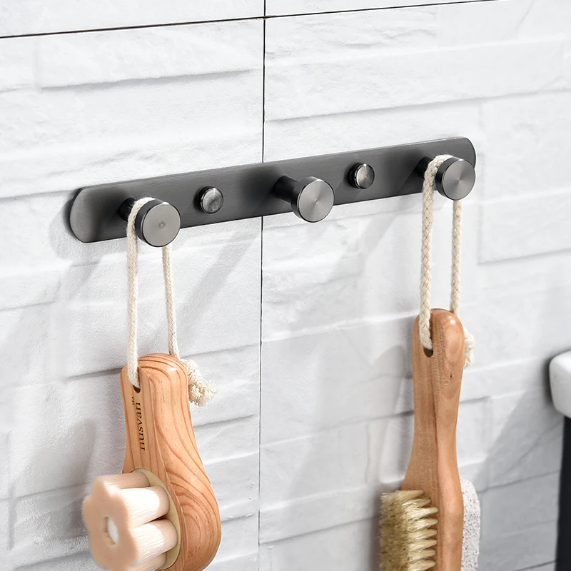 Black Hanger Hook Row Hooks Door Wall Mounted Row hook Home Organizer Kitchen Bathroom Accessories