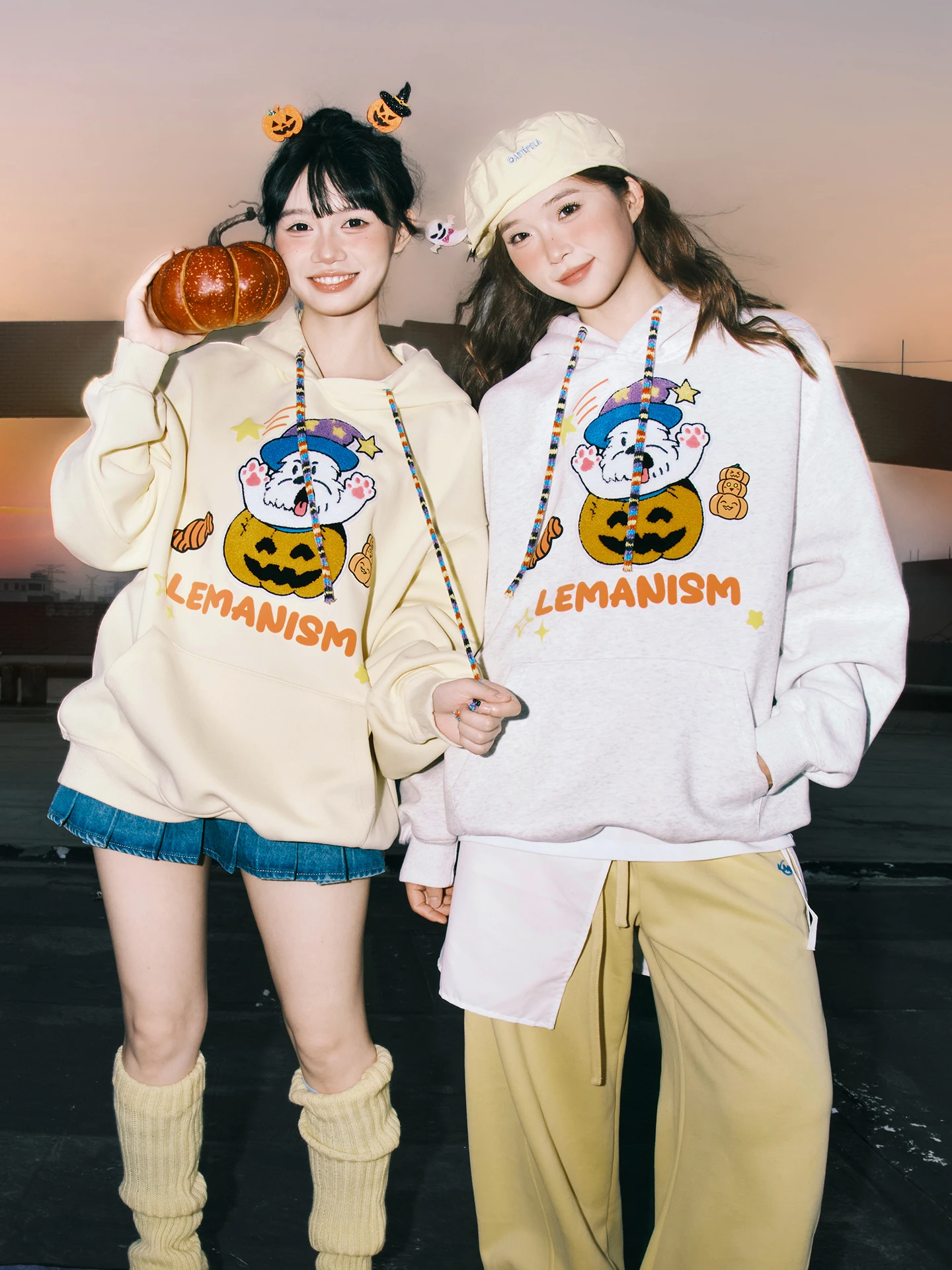 Lemanism loween طبعة محدودة الاتجاه الأمريكي البلوز الرجال زوجين ملابس خارجية فضفاضة تناسب طويلة Sve هوديي الشباب Ca... #3