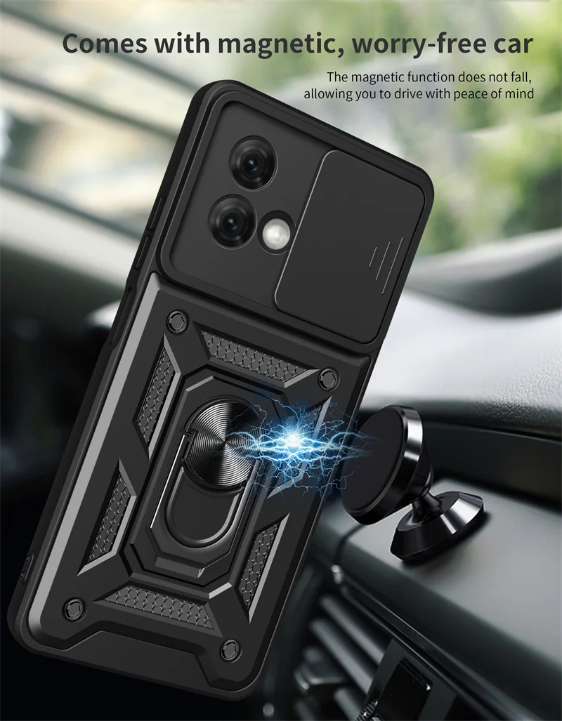 For Motorola Moto G84 Case Shockproof Armor Magnetic Car Holder Ring Phone Cases For Moto G84 G 84 motog84 5G Lens Protect Cover