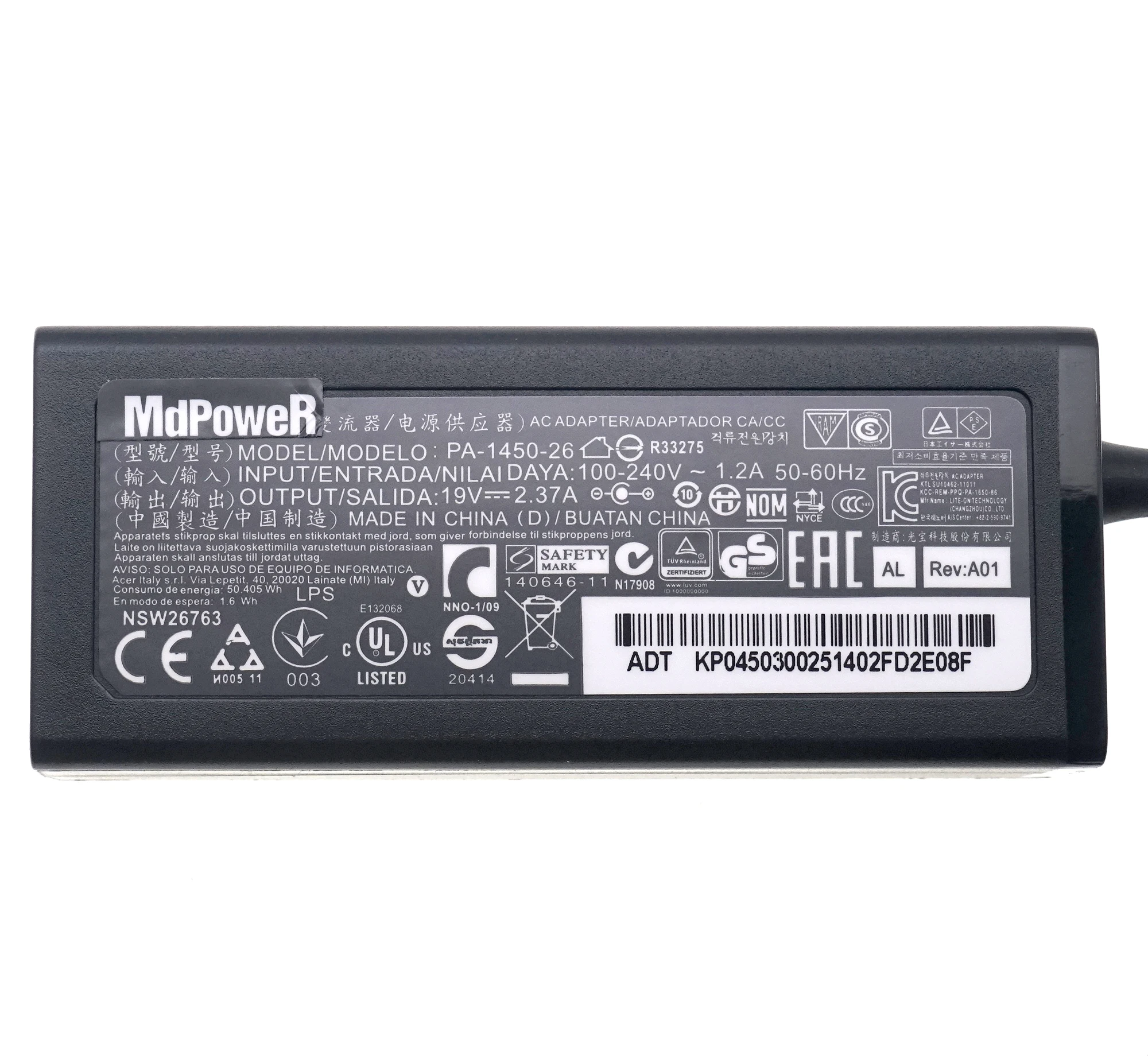 Genuine Delta ADP-45HE B ADP-45E F 19V 2.37A AC Adapter 45W Charger for ACER ASPIRE E3 E5 ES1 R3-431T TRAVELMATE V3-112P SERIES