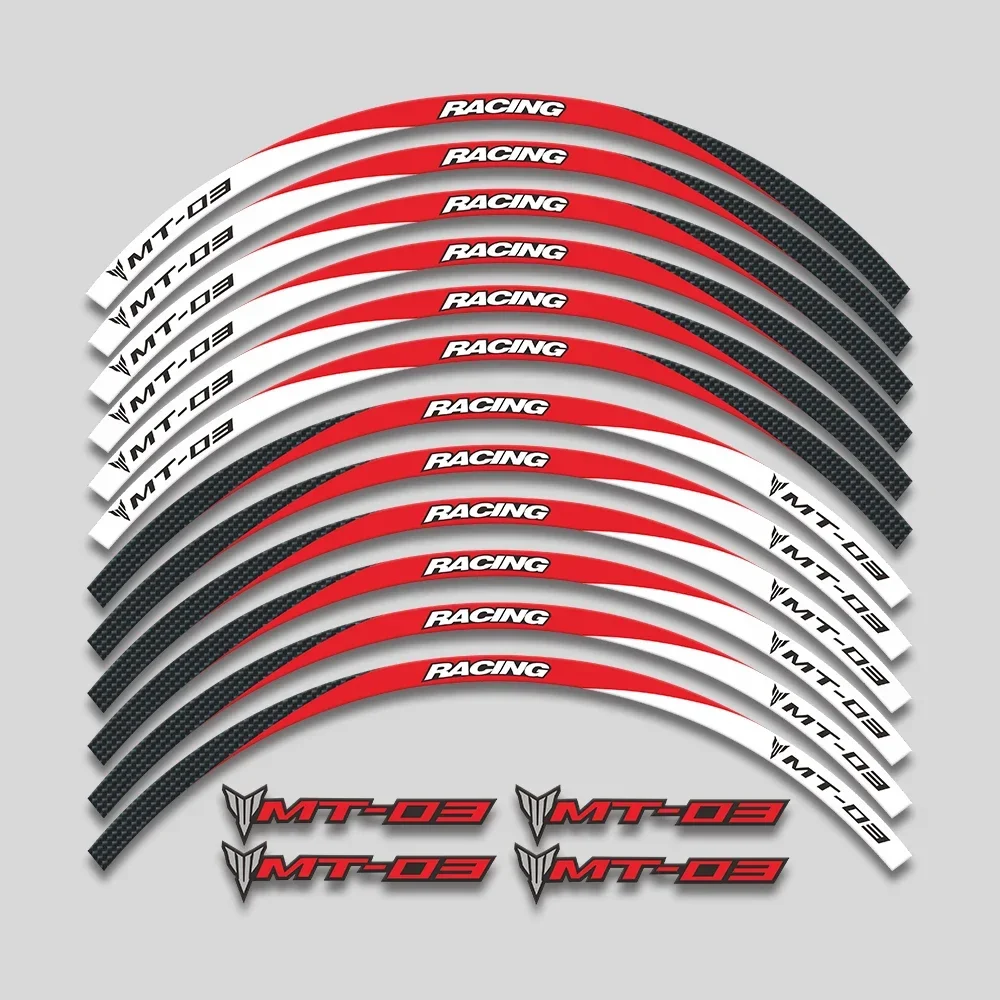 

17-дюймовые аксессуары для мотоциклов, наклейка на обод шины, водонепроницаемые декоративные наклейки, ступица колеса, набор светоотражающих полос для YAMAHA MT03 mt 03