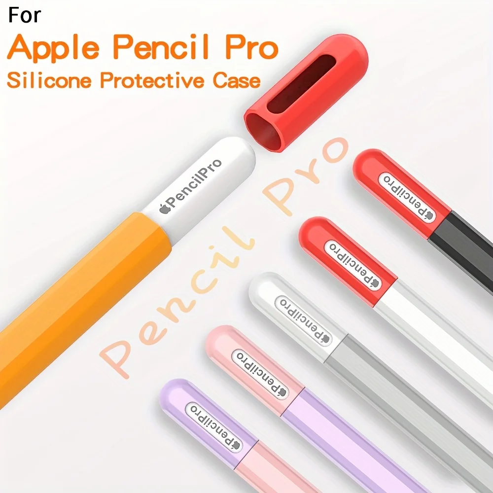 

For Apple Pencil Pro Color Matching Soft Silicone Ultra Thin Protective Cover for iPad Pencil Pro Shockproof Pencil Case