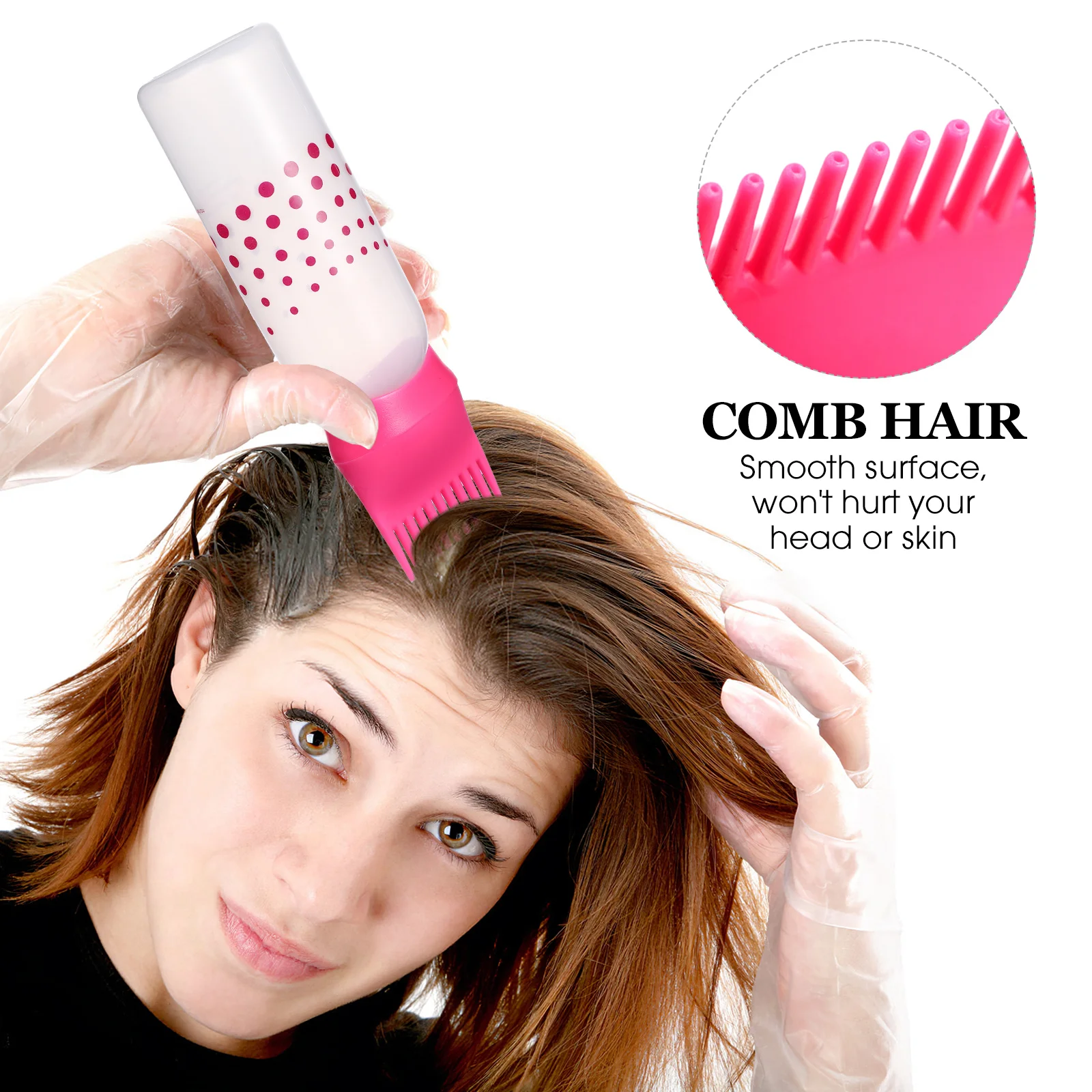 

2 шт. бутылки с краской для волос, прочный пластиковый аппликатор для расчески для волос, салон для окрашивания волос, домашнее использование, даже распределение цветов