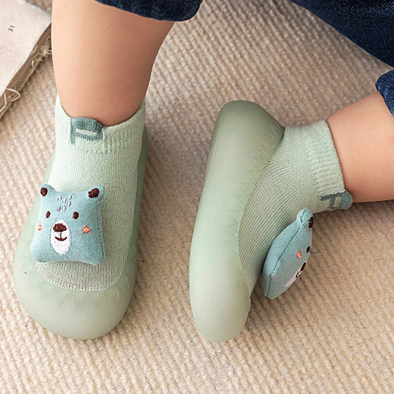 Spring Autumn Baby Shoes Boys Girls First Walking Shoes Cartoon Non Slip Toddler Infant Floor Sock Sneakers With Soft Sole