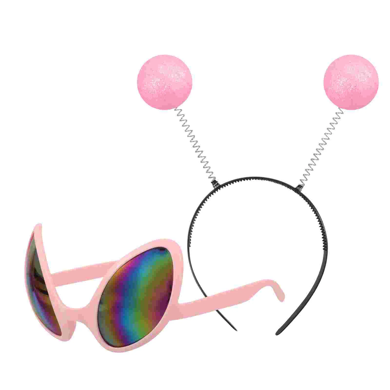 

Alien Glasses Rainbow Lens Sun Prom Antenna Headband Plastic Party Adult Child Eye