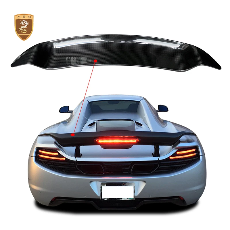 

Vor Style Car Rear Trunk Spoiler Wing Racing Splitter Exterior Accessory For Mclaren MP4 Dry Carbon Fiber Look Tail Wing Lid