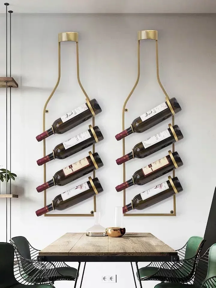 Vintage wine rack wall hanging home restaurant bar pendant loft creative bar decoration wine bottle holder