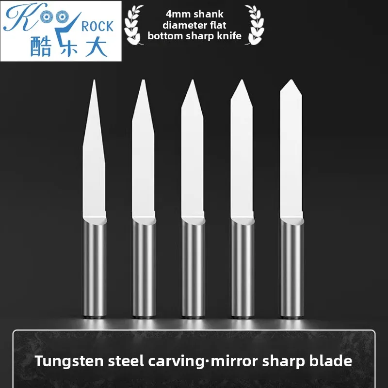 

10pcs 4mm Tapered Flat Bottom Carbide Engraving Tool for Woodworking CNC Router Bit