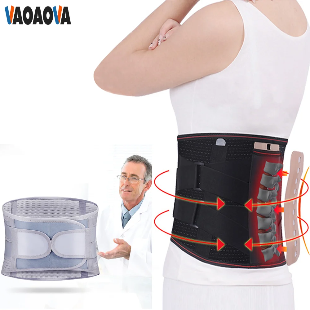 

Регулируемый поясничный бандаж для поддержки спины, облегчения боли, при грыже диска, ишиасе, сколиозе, для выпрямления позвоночника, безопасный