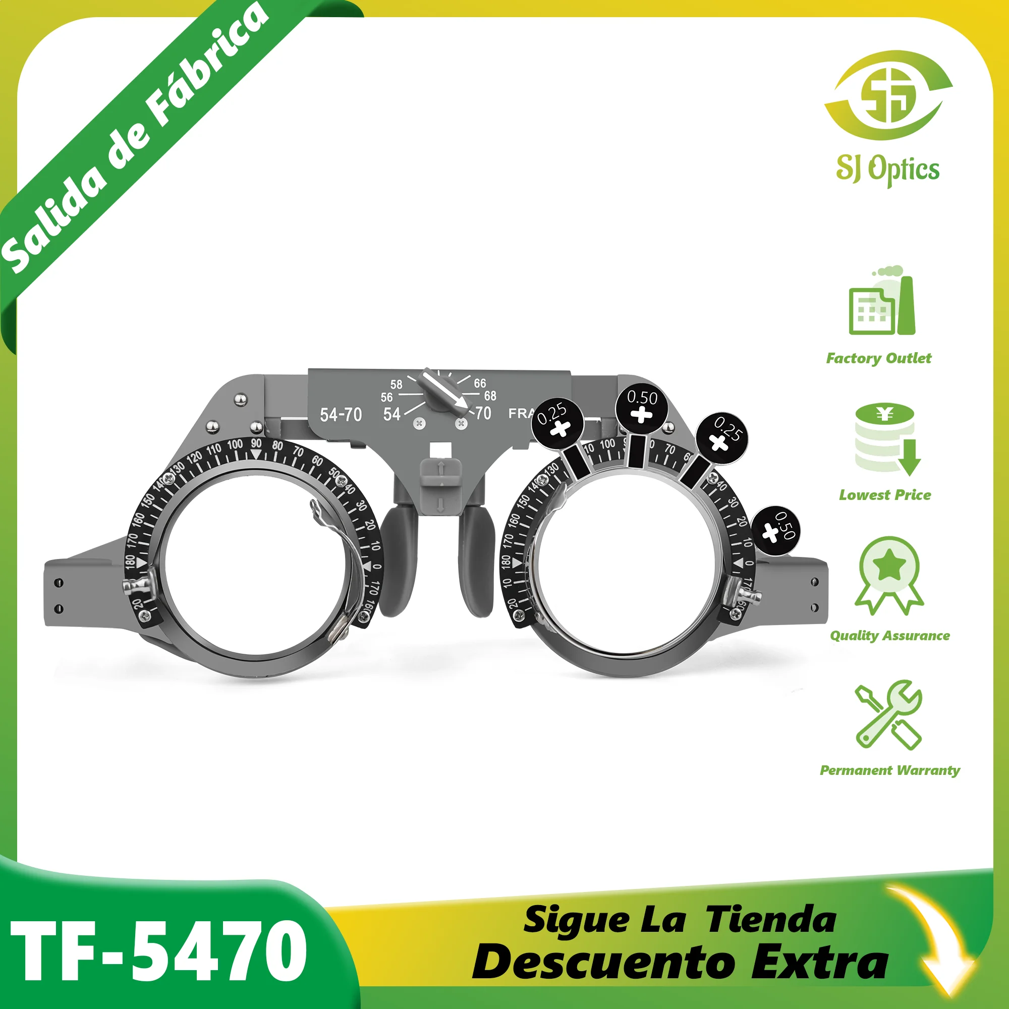 SJ Optics Progressive Trial Frame Pd Adjustable TF-5470 Trial Frame Optometry Optometric Frame