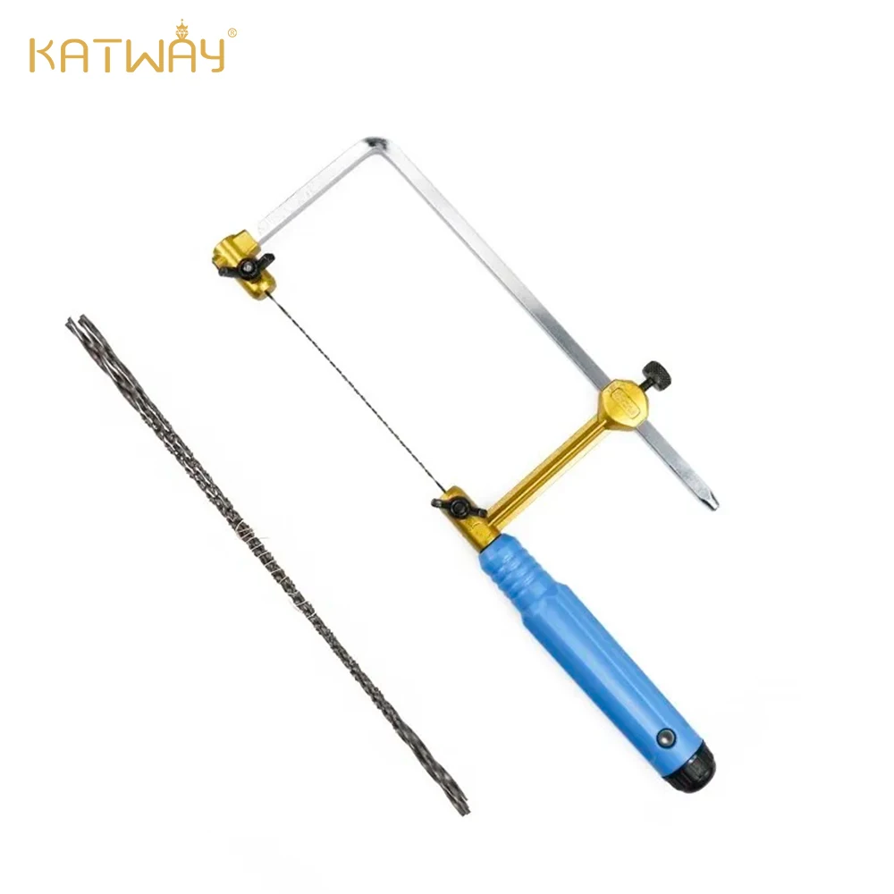 KATWAY Hand Tools, Jeweler's Saw Frame Adjustable U Type Cutting Tool with Wooden Handle HH-AA60