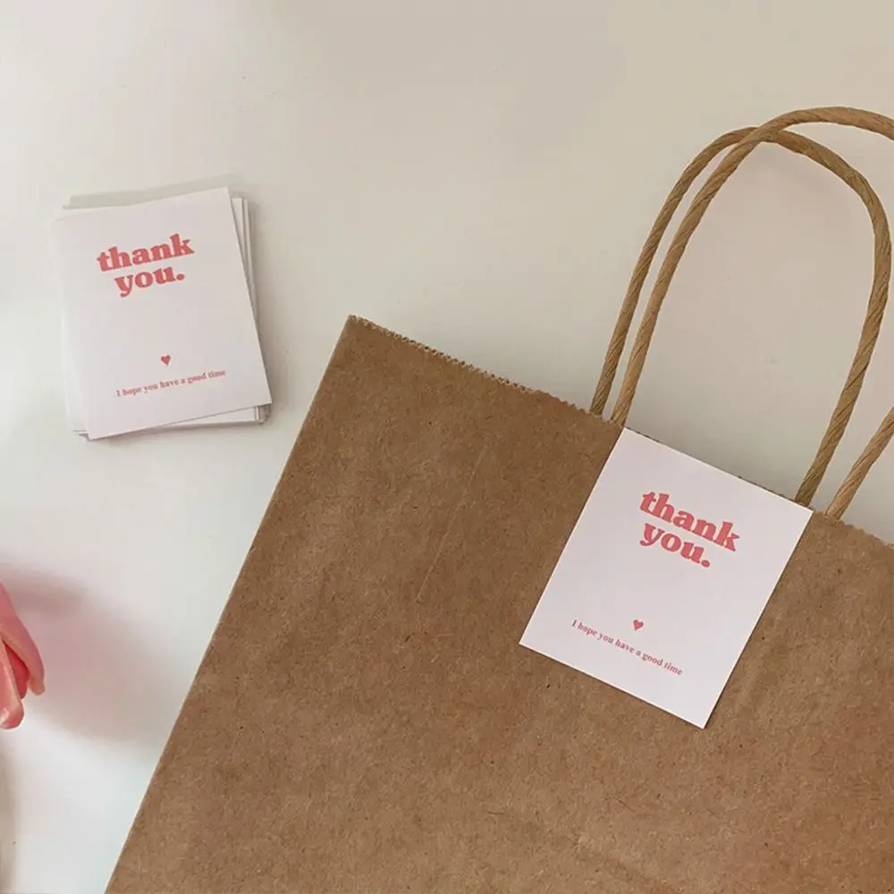 100Pcs Thank You Stickers Rectangular Label Sticker for Gift Package Express Delivery Delicate Fashion Sealing Stickers