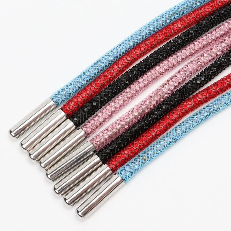Glitzernde Schnürsenkel, Strass-Seil, Ersatz, bunt, rund, glitzernd, Netz für Schuhe, Kleidung, Jogginghose, Shorts, Hoodies, Taschen