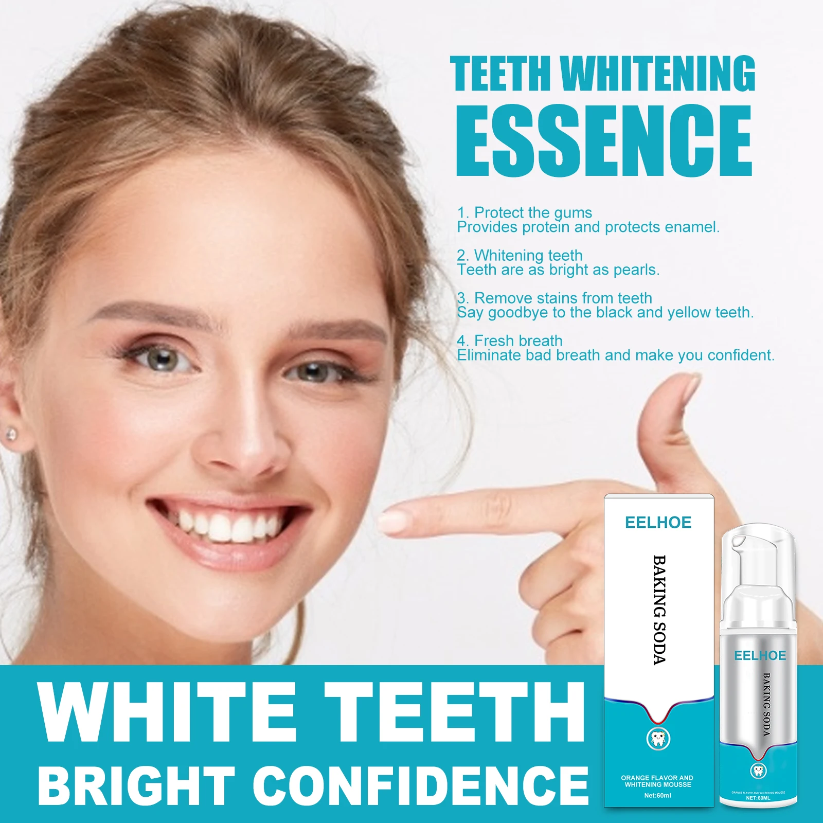 Press‑to‑Use Whitening Foam Mousse Toothpaste, Remove Yellow Tartar Smoke Stains, Deep Oral Clean, Fresh Breath Gentle Gum Care
