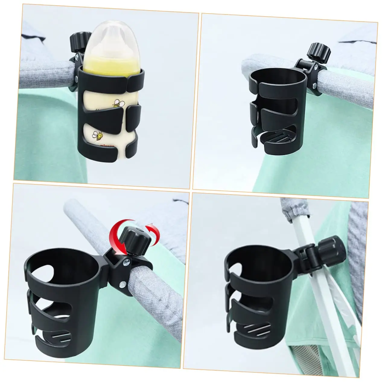 New Baby Stroller Cup Baby Stroller Cup Holder Universal 360 Rotatable Drink Bottl