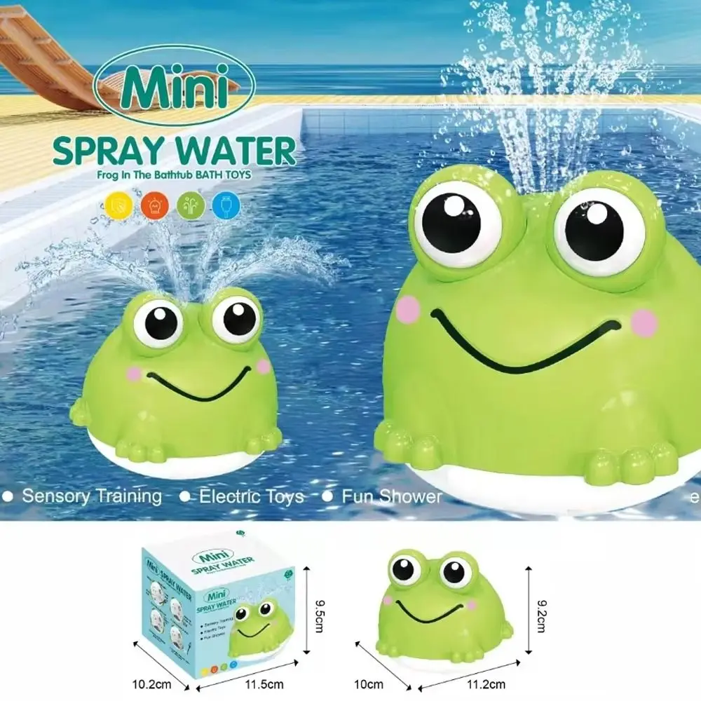 New Plastic Frog Bath Suction Cup Battery Operated Sprinkler Bath Frog Shape Spray Water Bath