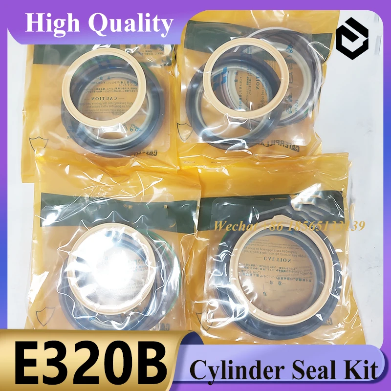 4PCS E318 E318C E318D2 E318D2L E320 E320B E320C E320D E320D2 E320E Boom Bucket Arm Cylinder Seal Kit for Excavator