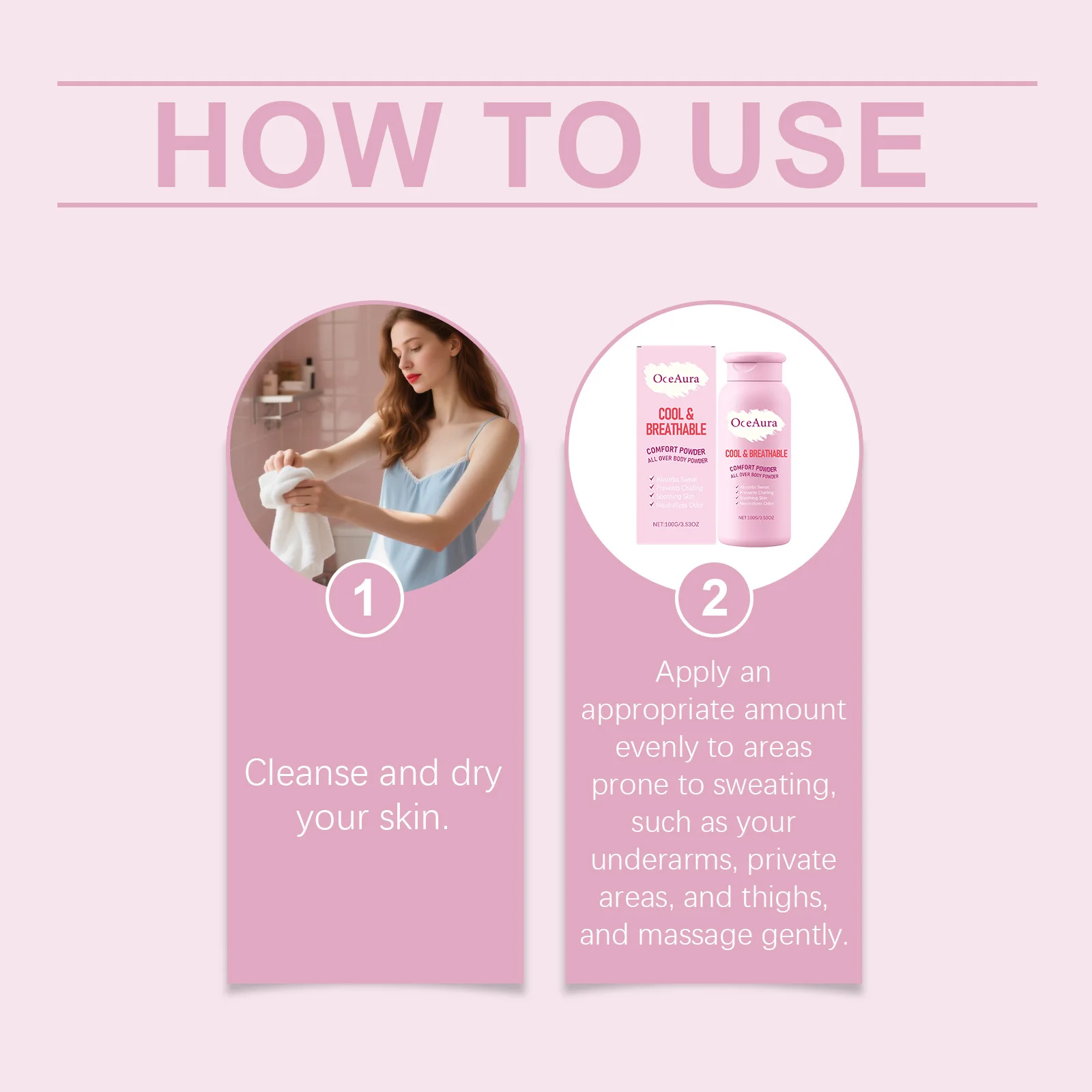 Talcum Powder Remove Odor Non-Greasy Sweat Absorbing Cooling Comfort Skin Soothing Lightweight Moisture Refreshing Body Powder