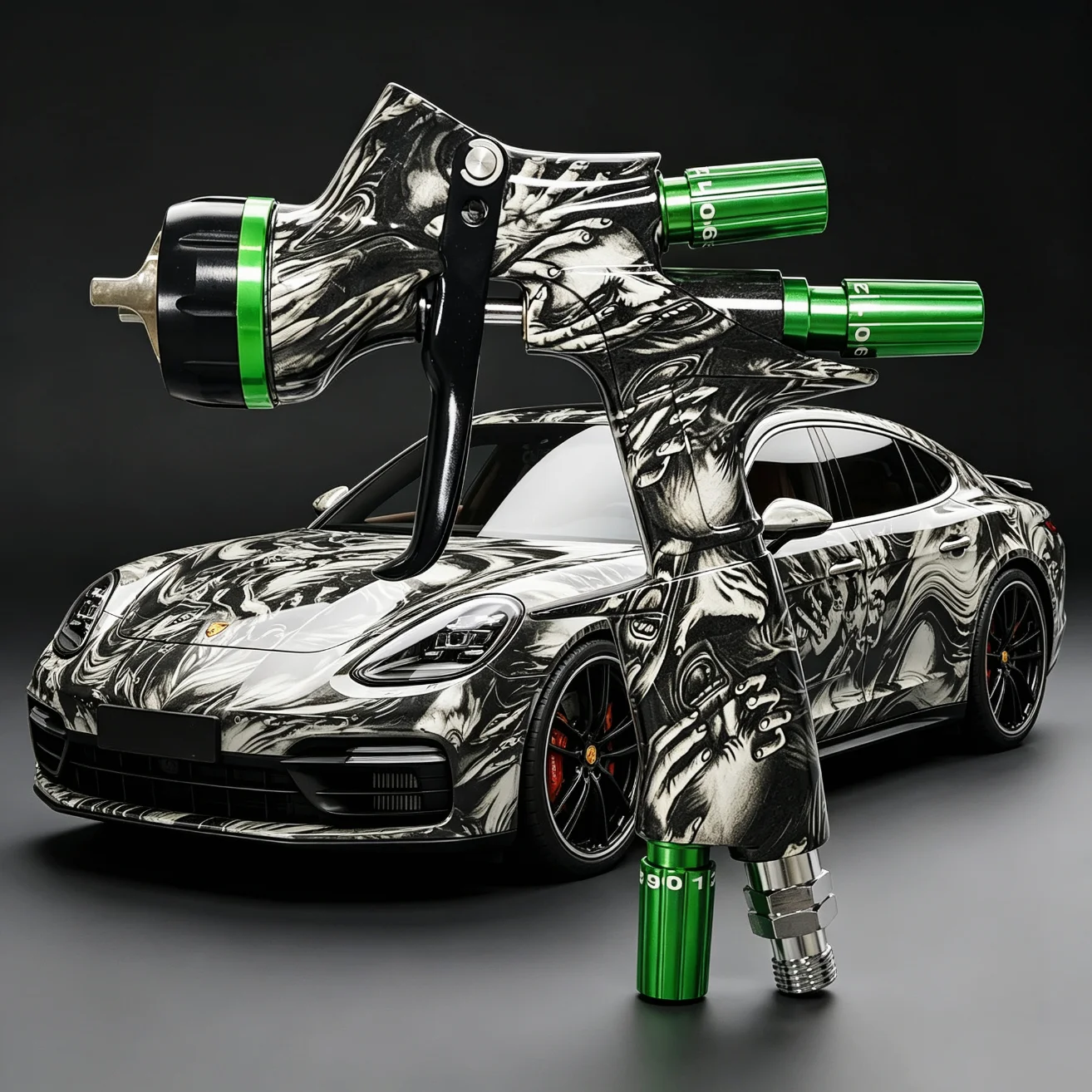 

Advanced air spray gun set, easy to use, suitable for car and home DIY painting, 1.3mm nozzle, 600cc paint cup spray gun
