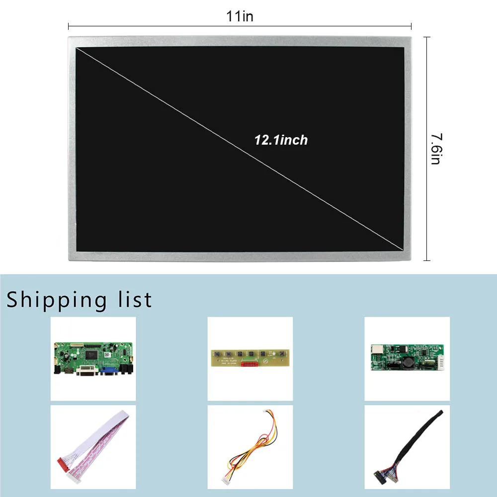 HD MI DVI VGA LCD Controller Board 12.1in 1280X800 IPS 650nit Outdoor LCD Panel