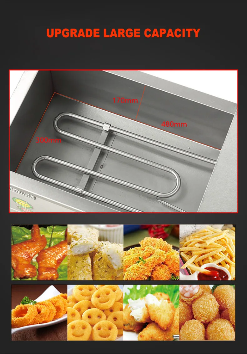 

French Fries Chicken Frying Machine Electric Fryer Stainless Steel Food Deep Fryer
