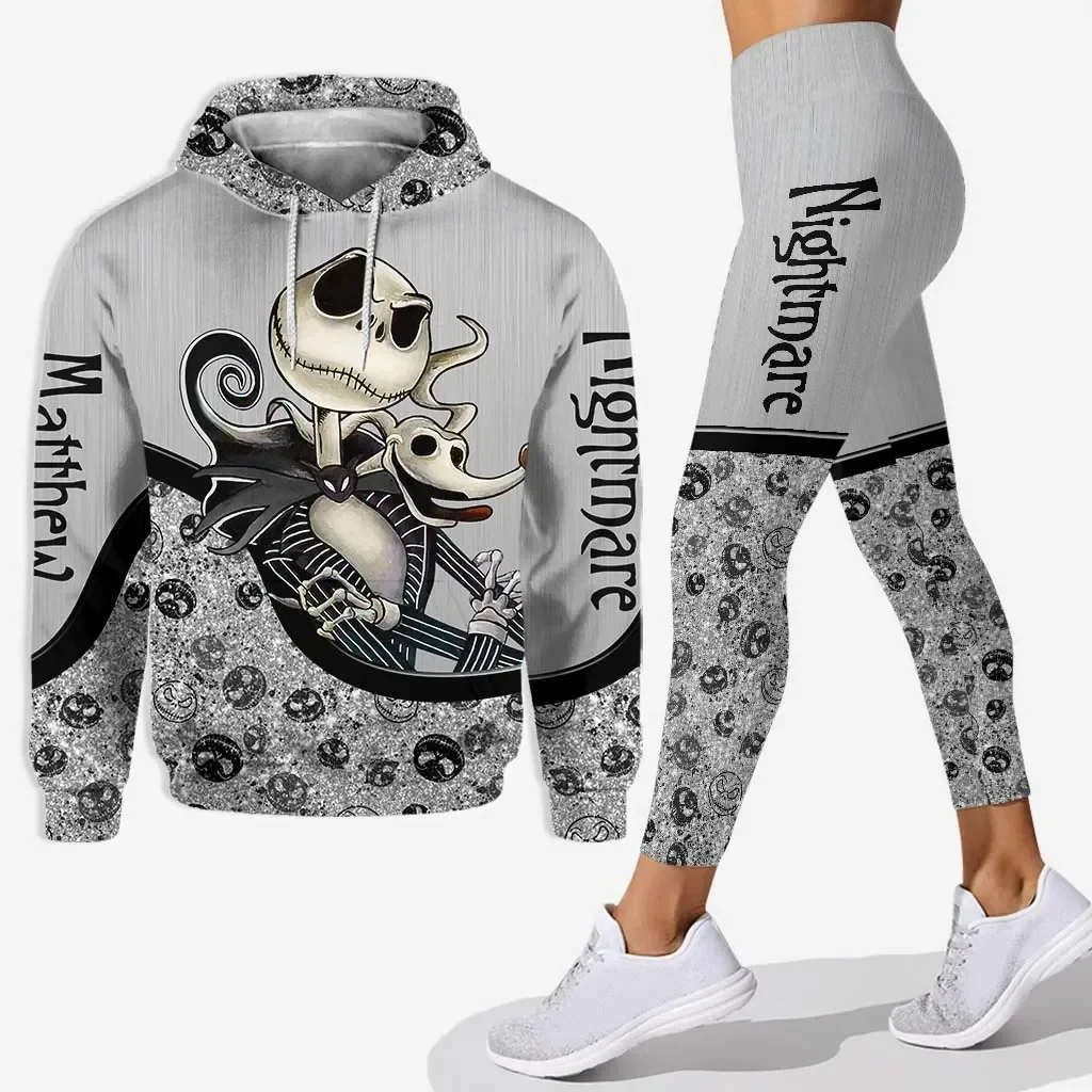 Sudadera con capucha con estampado 3D para mujer, pantalones deportivos de Yoga, ropa deportiva de Disney, novedad de 2024