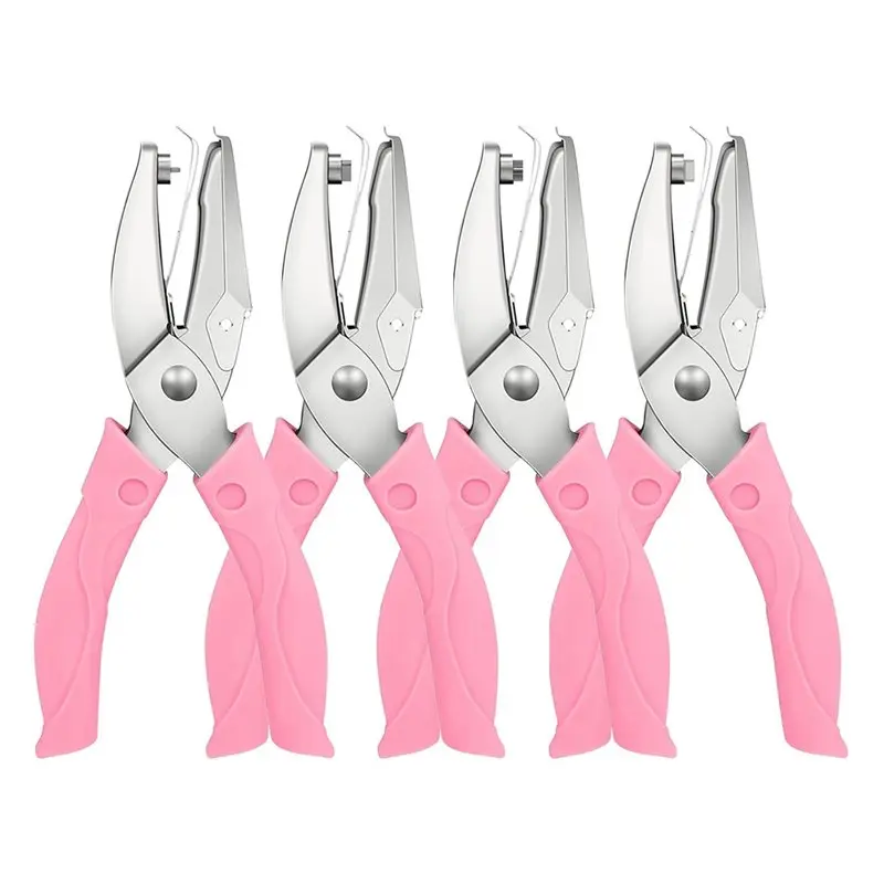 

Handheld Hole Paper Punch Kit- Single Hole Punch Round, Heart, Star Punches(4 Pcs) Rubber Design