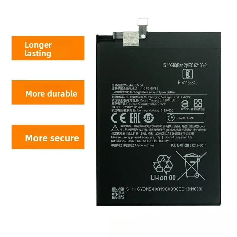 BM54 for Xiaomi Mi Note9 5G/9T Mobile Phone Battery 0 Cycle High Quality  Capacity Replacement Bateria Grade A Cell with Tools