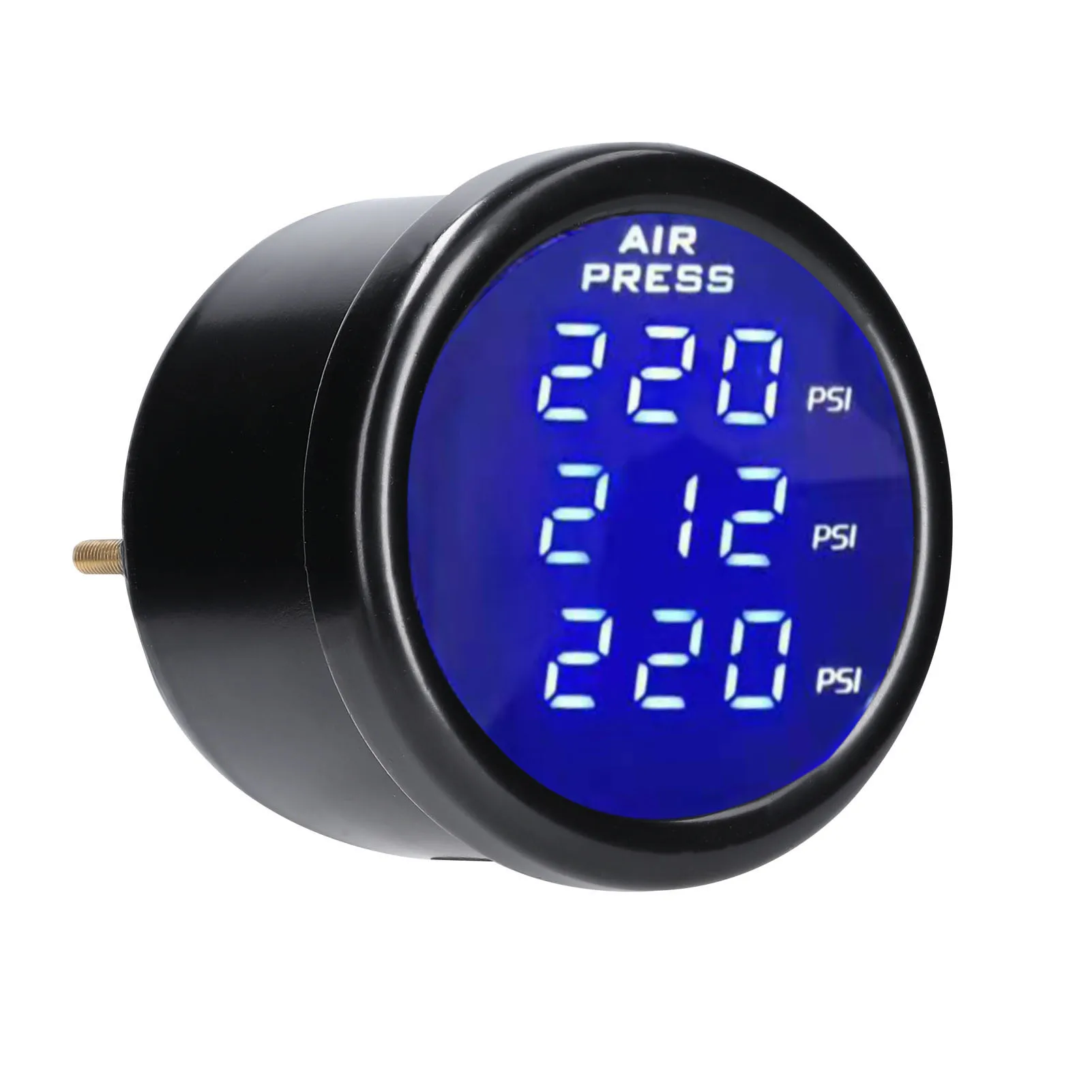 

Тройной цифровой LED-датчик давления воздуха в подвеске 0-220PSI с 3 датчиками 1/8NPT