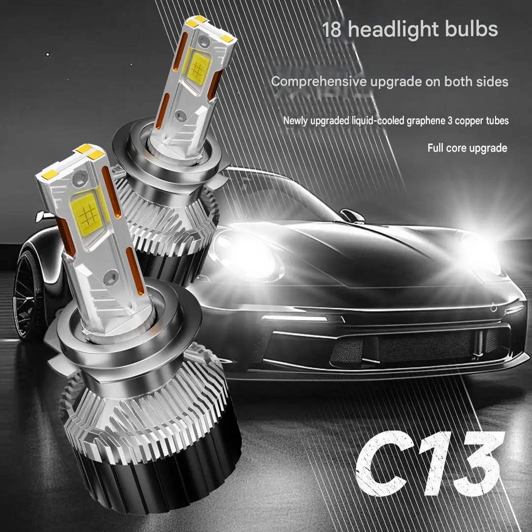 NXY C13 240W LED Headlight Bulb Super Bright Car Front Light Triple Copper Tube High Power Retrofit H4 H7 Canbus Plug&Play 12V