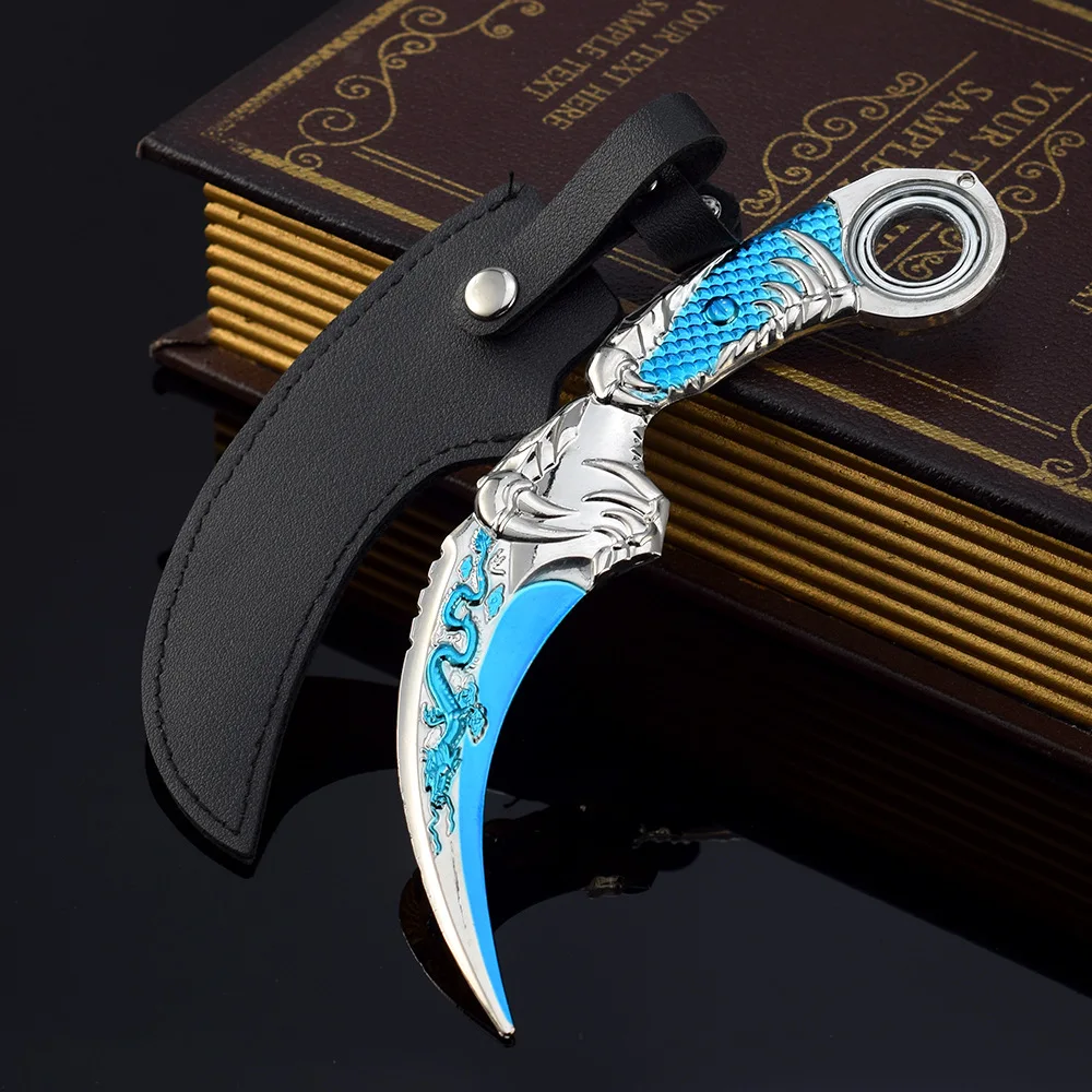 18cm Global Strike Blue Dragon Golden Dragon Claw Knife Toy Sword Cosplay Metal Knive Model Game Peripheral Kid Toy Gift for Boy