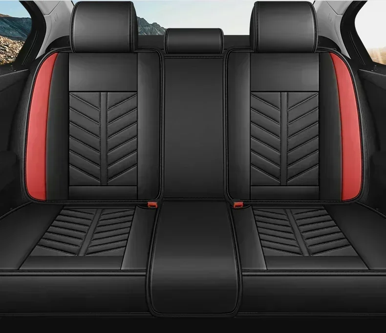 غطاء مقعد السيارة مقاوم للماء والجلود الاصطناعية المقاومة للاهتراء مريح الخصر الثابتة غطاء كامل 5 مقاعد لـ Acura #4