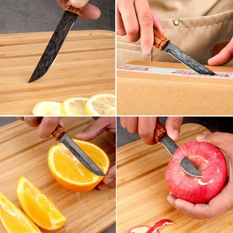 Utility Knife Slice Meat Fruit Steak Knife Plastic Handle Hand Forge Boning Butcher Barbecue Knife Camping Cooking Cleaver Tools view 5