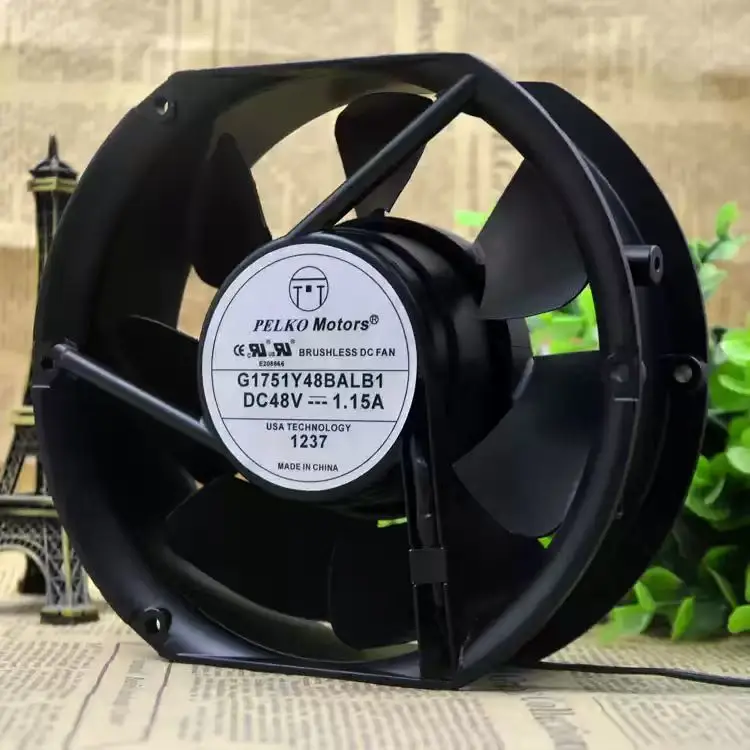 For PELKO Motors G1751Y48BALB1 DC 48V 1.15A 17251 172x150x51mm 2-Pin Dual Ball Bearing Metal Telecom Welder Inverter Cooler Fans