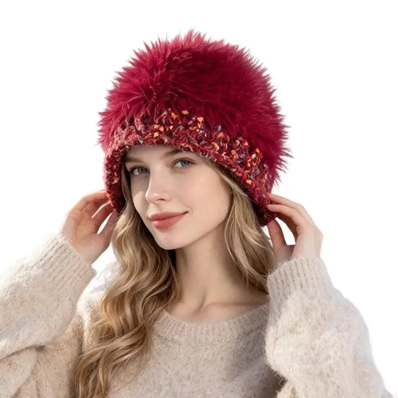 Soft Winter Bonnet Cap Headwear with Broad Lower Band Coverage and Fuzzy Texture for Daily Travel, Outdoor Walks, and Commutes