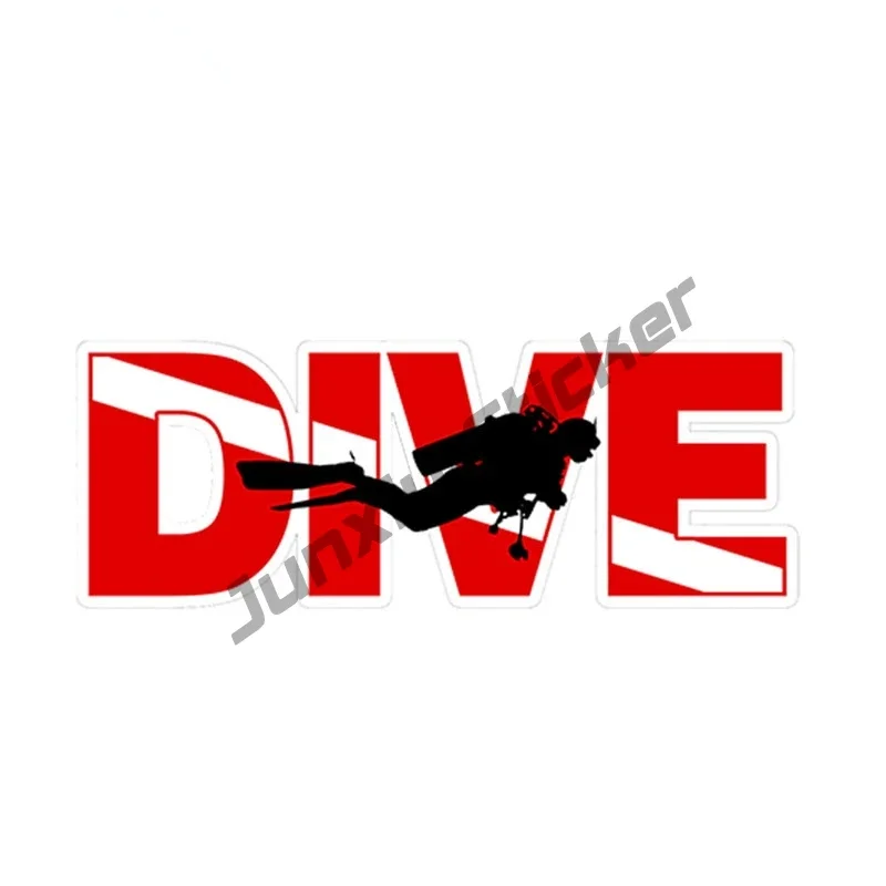 Scuba Diving Stickers Diver Down Shark Sticker Scuba Dive Flag Decals Rescue Diver Certified Diving Weatherproof UV Stickers