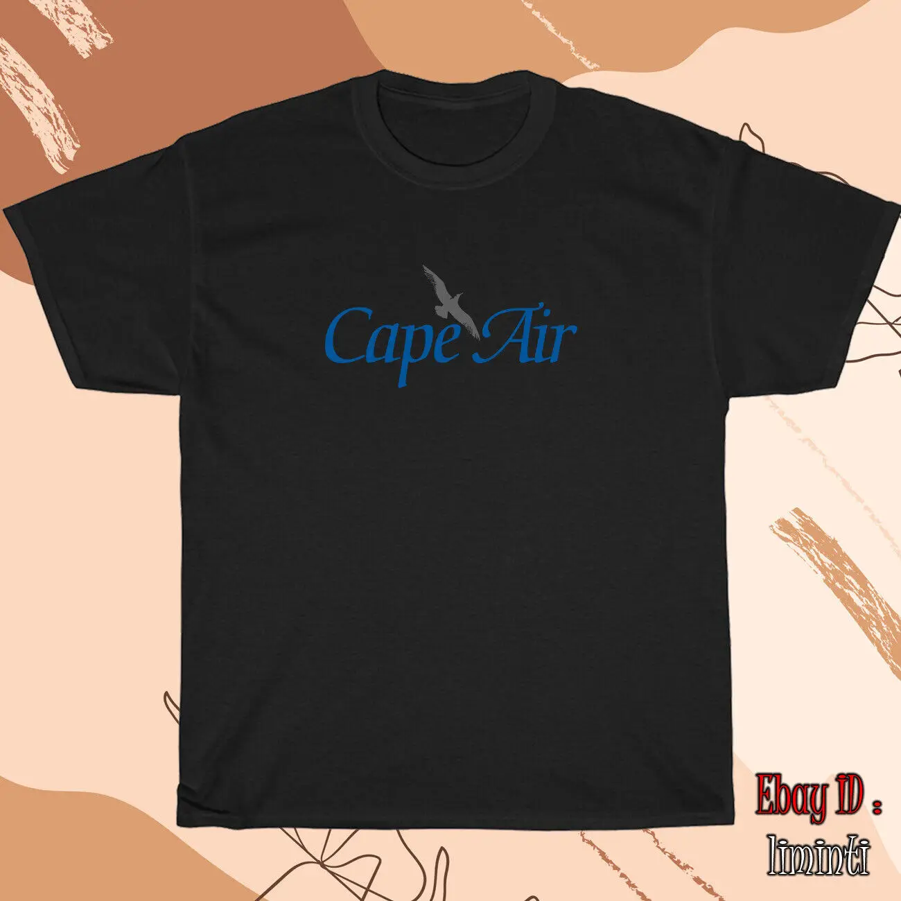 New Shirt Cape Air Airlines Logo Men's Black/Grey/White/Navy T-Shirt Size S-5XL