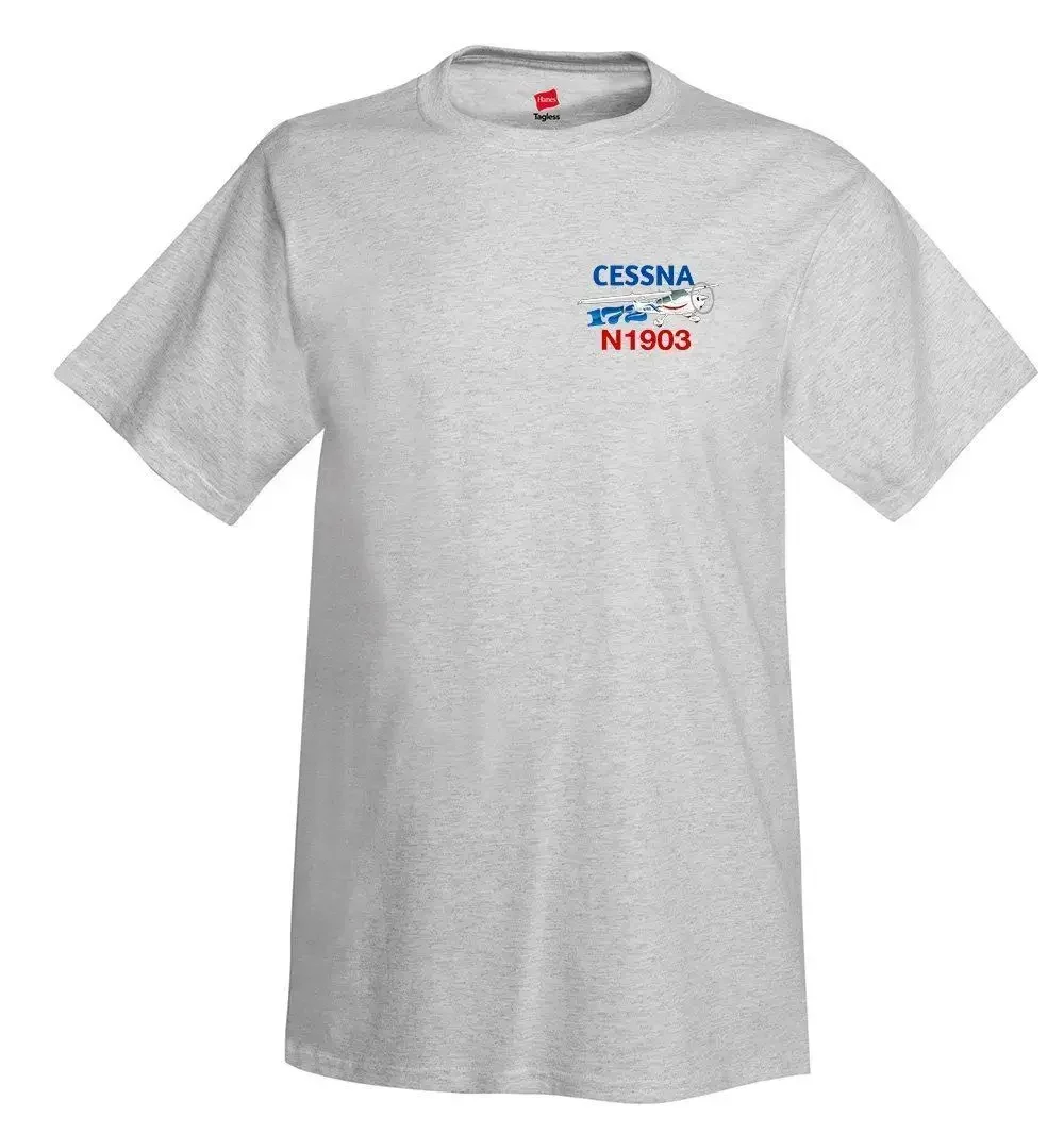 Summer Men Hot Sale Fashion Cessna 172 Skyhawk Airplane T-Shirt - Personalized with Your N# T Shirt