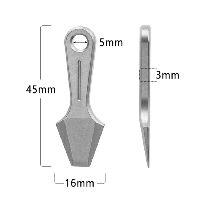 Multi-functional Mini Titanium Alloy Crowbar Pry Bar keychain, Pendant Unboxing tool, Portable Self-defense EDC Small tool