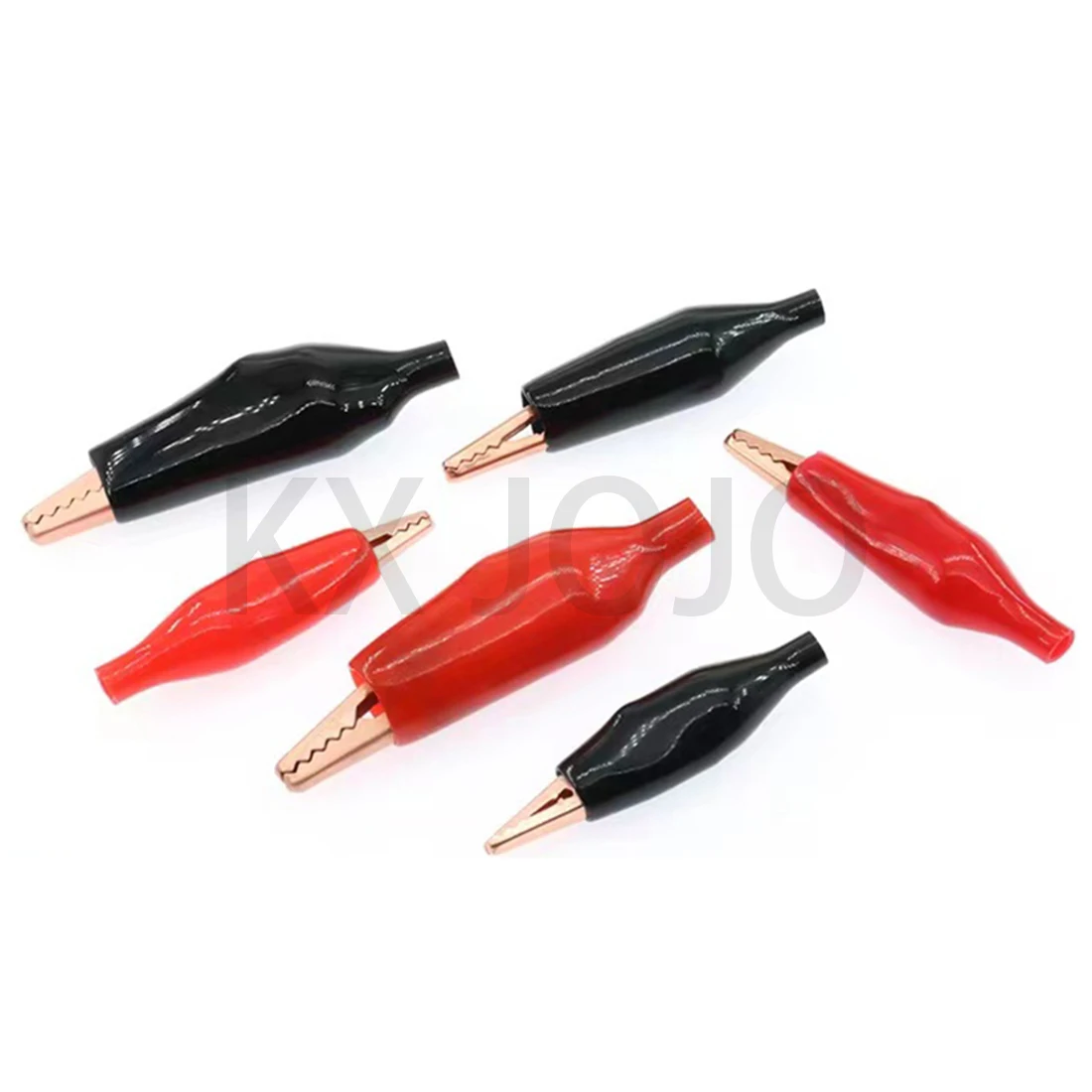 Pure Copper Crocodile Electric Test Clamp Power Sheath Red/Black Large/Medium/Small 10PCS