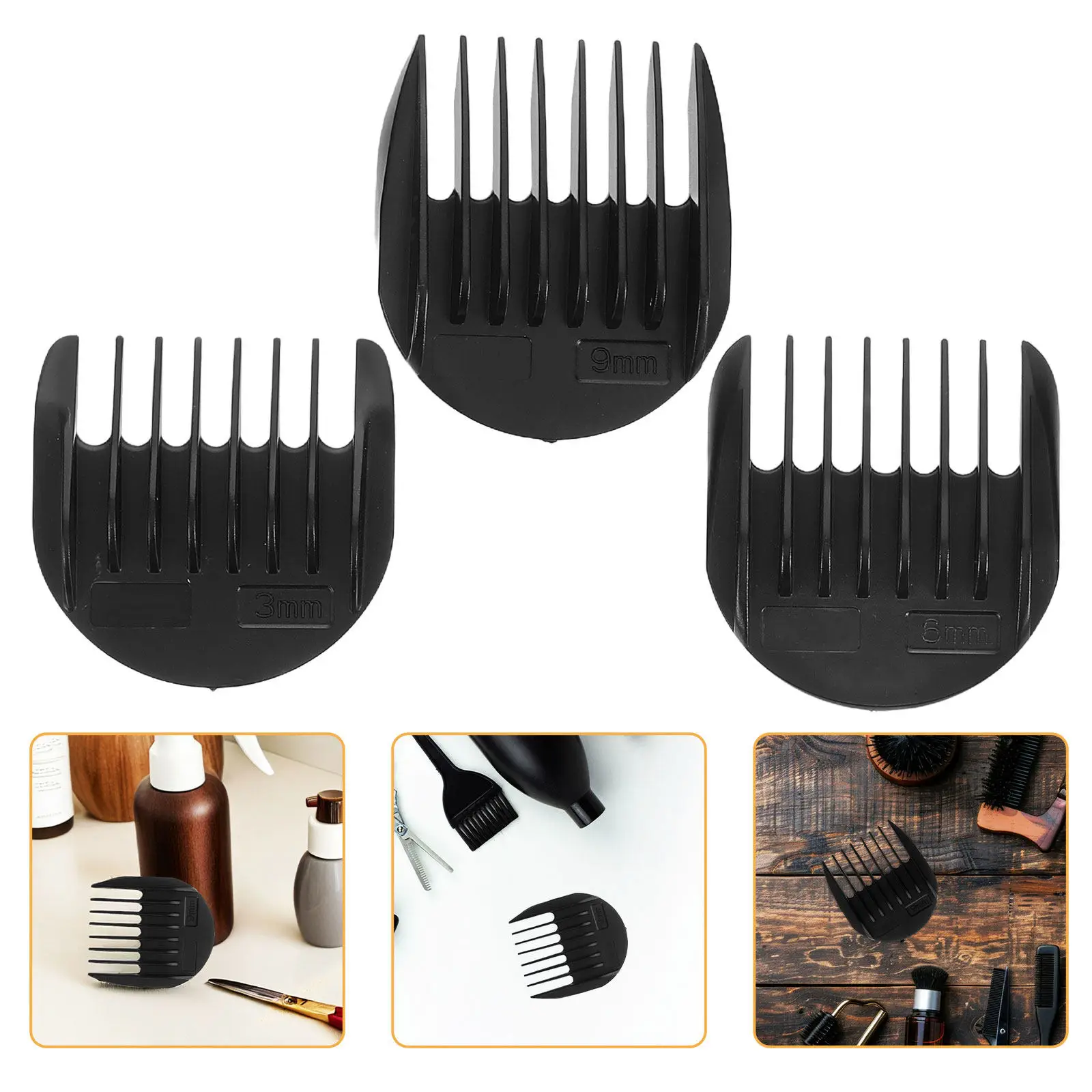 

3Pcs Hair Clipper Limiting Comb Set Compatible Fc5908 Fc5909 Guards Replacement 3Mm 6Mm 9Mm Black Cutting Guides for Home