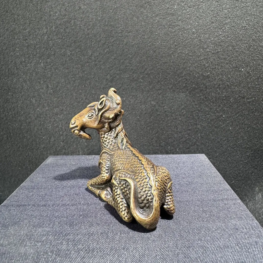 Brass ornament statue Best wishes animal horse Tea Pet Monster5.5cm 165g